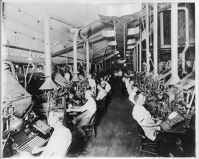 newspaper-publishing-ny-herald-composing-room-and-linotype-machines